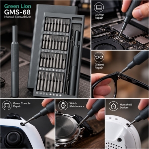 ست پیچ گوشتی دقیق گرین لاین Green Lion مدل GMS-68 با 64 سری