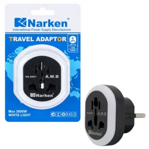 تبدیل سه به دو نارکن Narken مدل NK-110 چراغ دار 16 آمپر