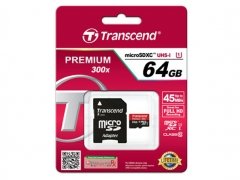 خرید پستی رم میکرو اس‌دی 64 گیگابایت Transcend Class 10 Premium 300X