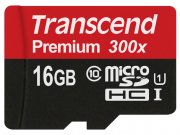 رم میکرو اس‌دی 16 گیگابایت Transcend Class 10 Premium 300X