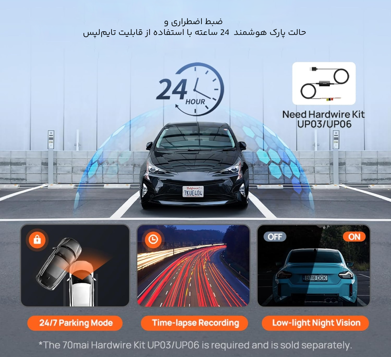 دوربین نظارتی خودرو با ضبط 24 ساعته