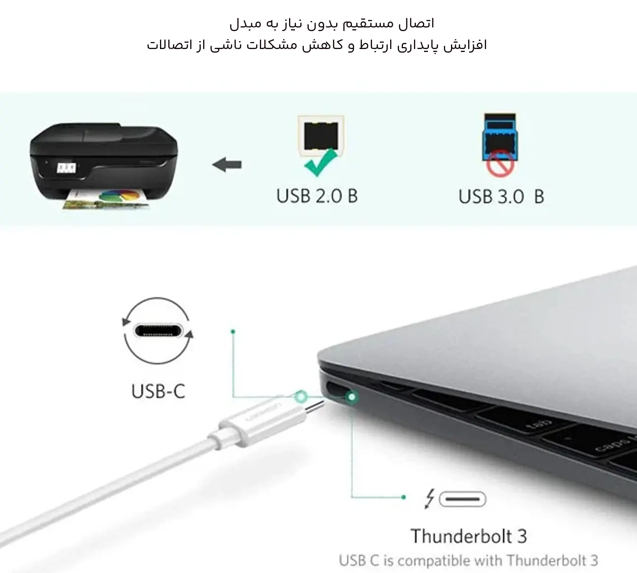 اتصال آسان بدون مبدل