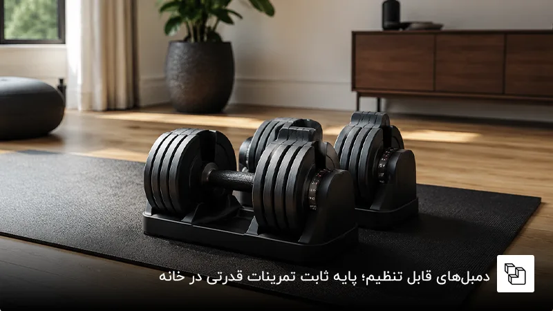 دمبلهای قابل تنظیم؛ پایه ثابت تمرینات قدرتی در خانه