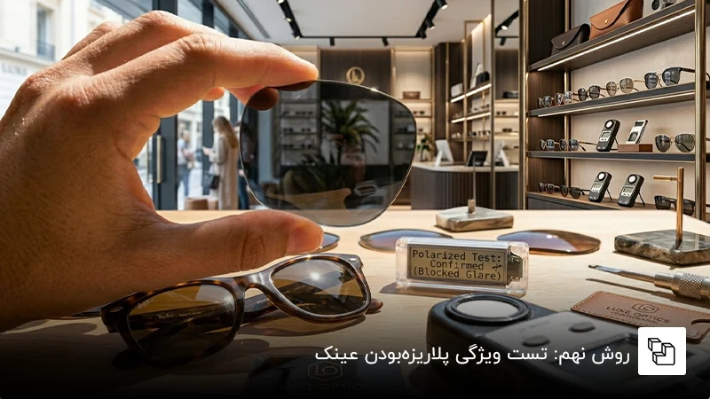 روش نهم: تست ویژگی پلاریزه&zwnj;بودن عینک