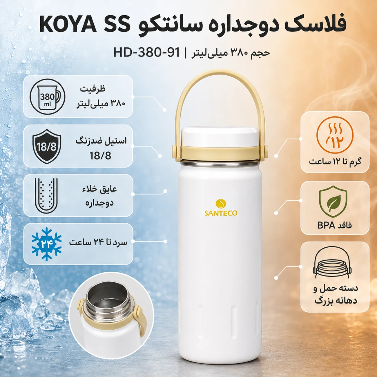 فلاسک دوجداره سانتکو 