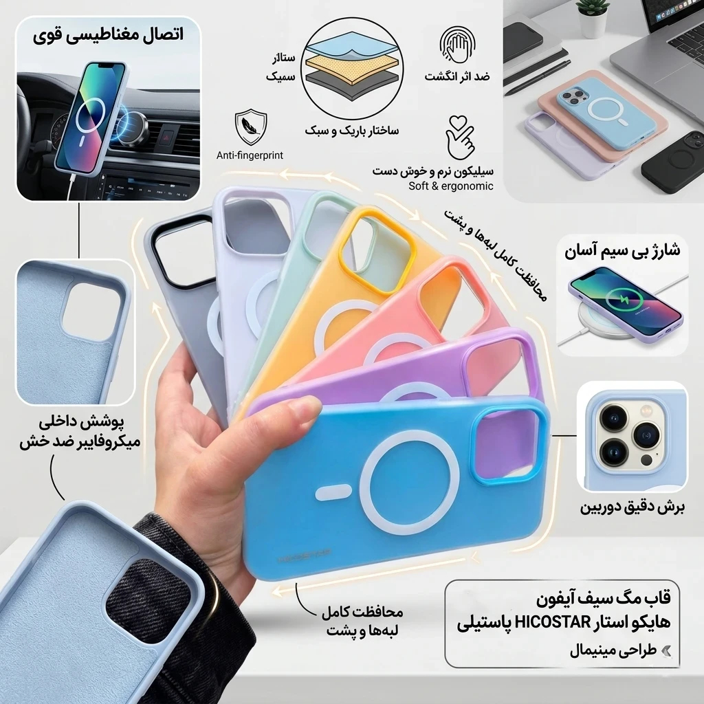 قاب مگنتی پاستیلی آیفون