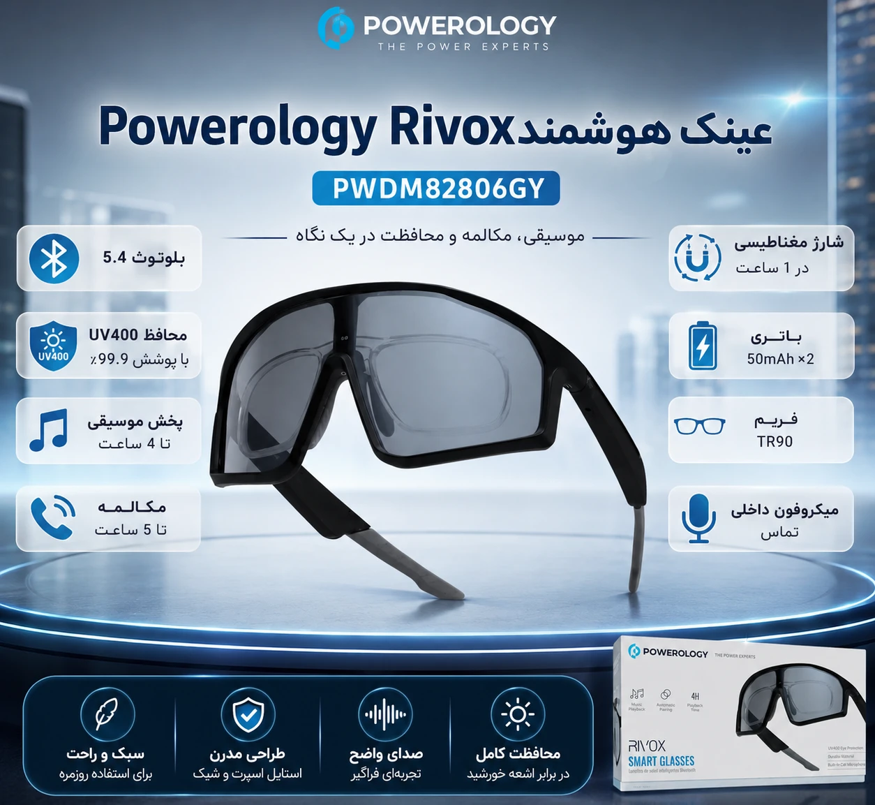 ویژگیهای کلیدی عینک هوشمند پاورولوژی