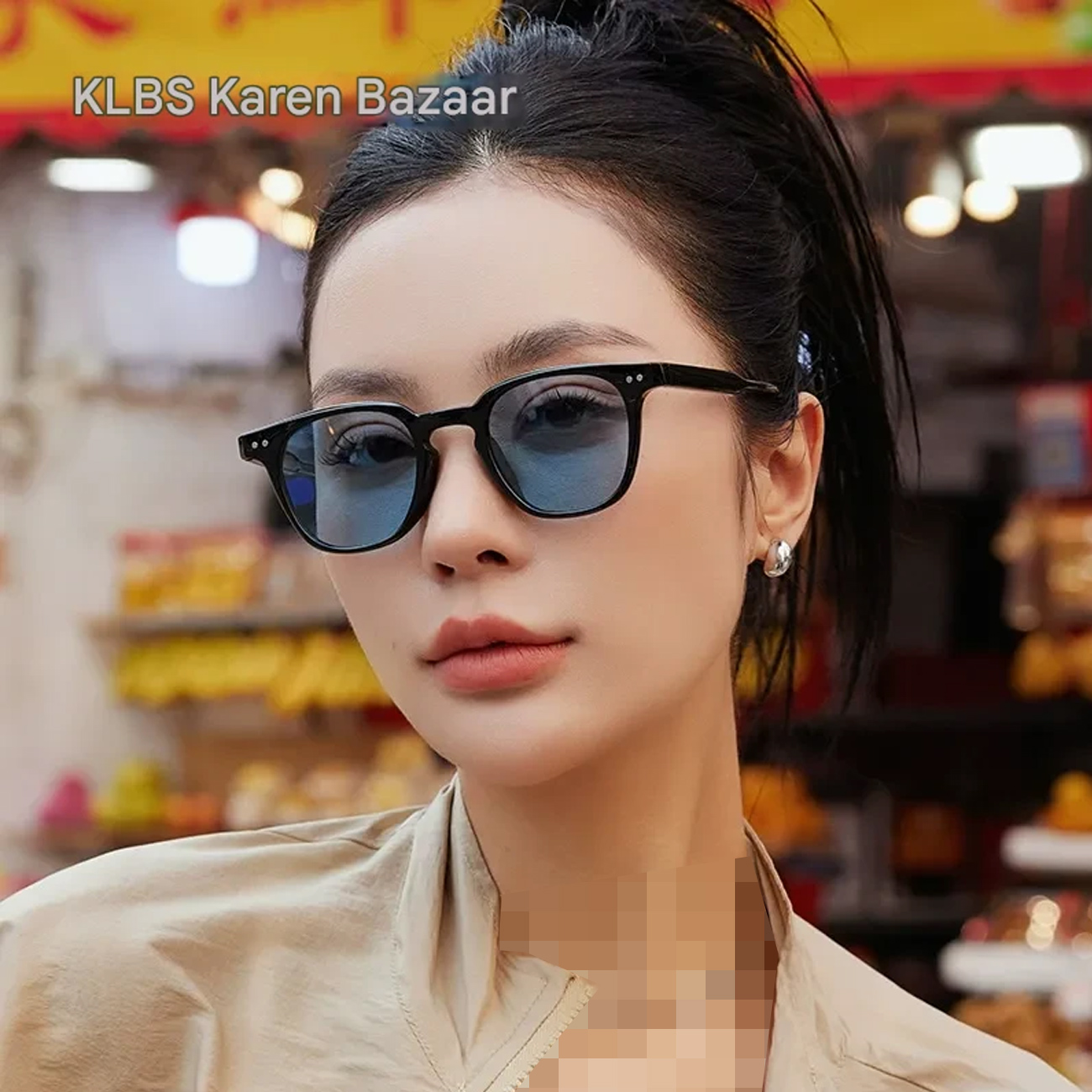 عینک آفتابی با شیشه آبی