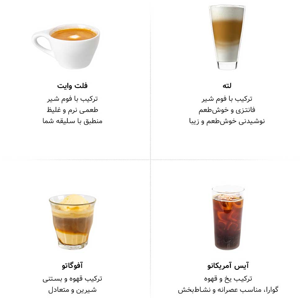 نوشیدنی مختلف با دستگاه