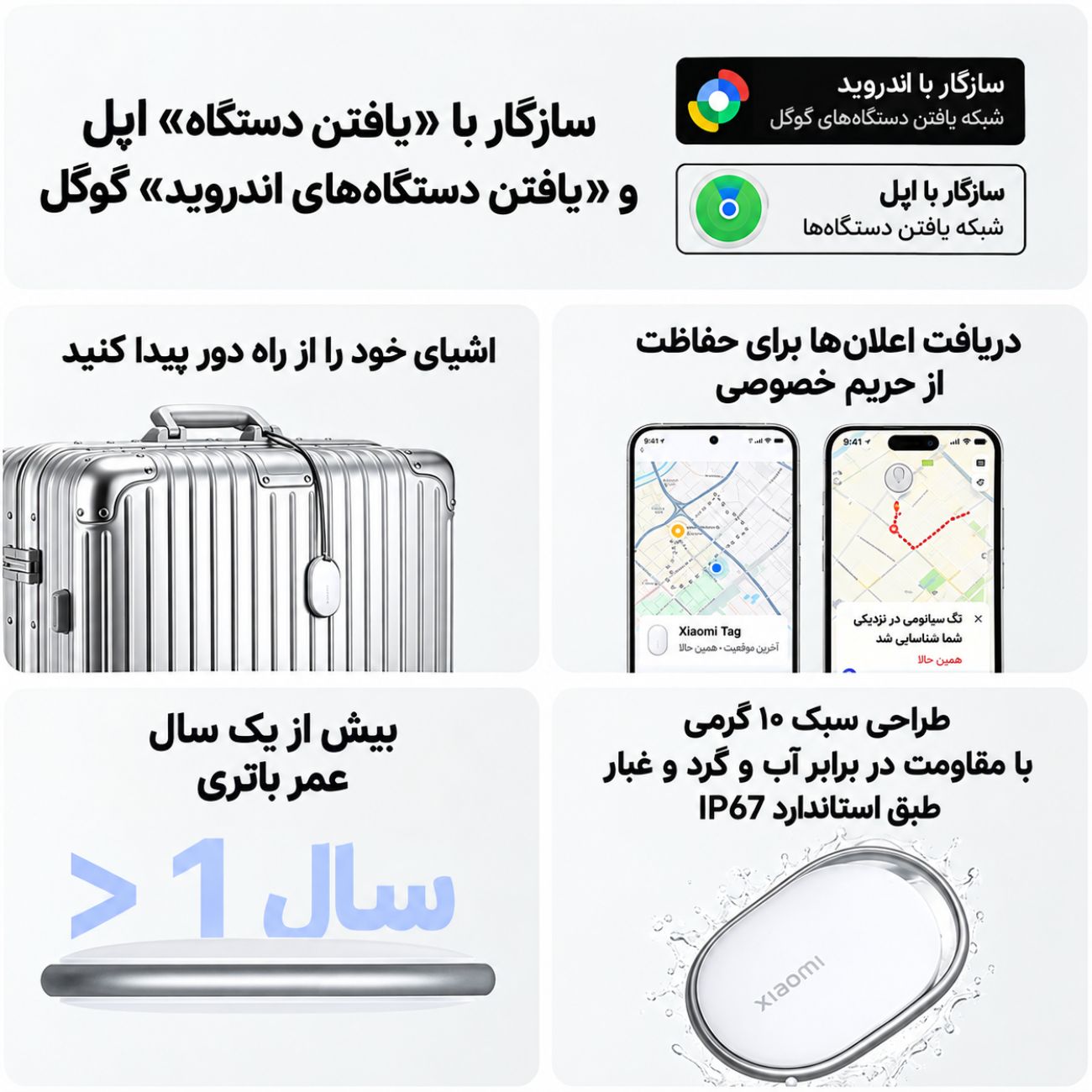 ویژگی های تگ ردیاب شیائومی