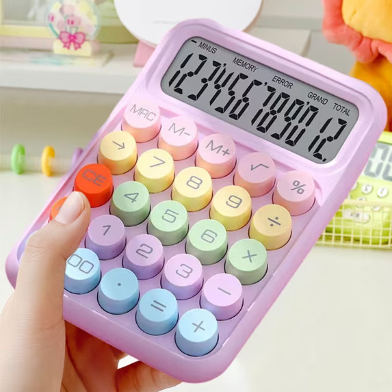 ماشین حساب کاروئیدا KARUIDA مدل KK-2260 با طراحی فانتزی 2 ماشین حساب کاروئیدا رنگ صورتی