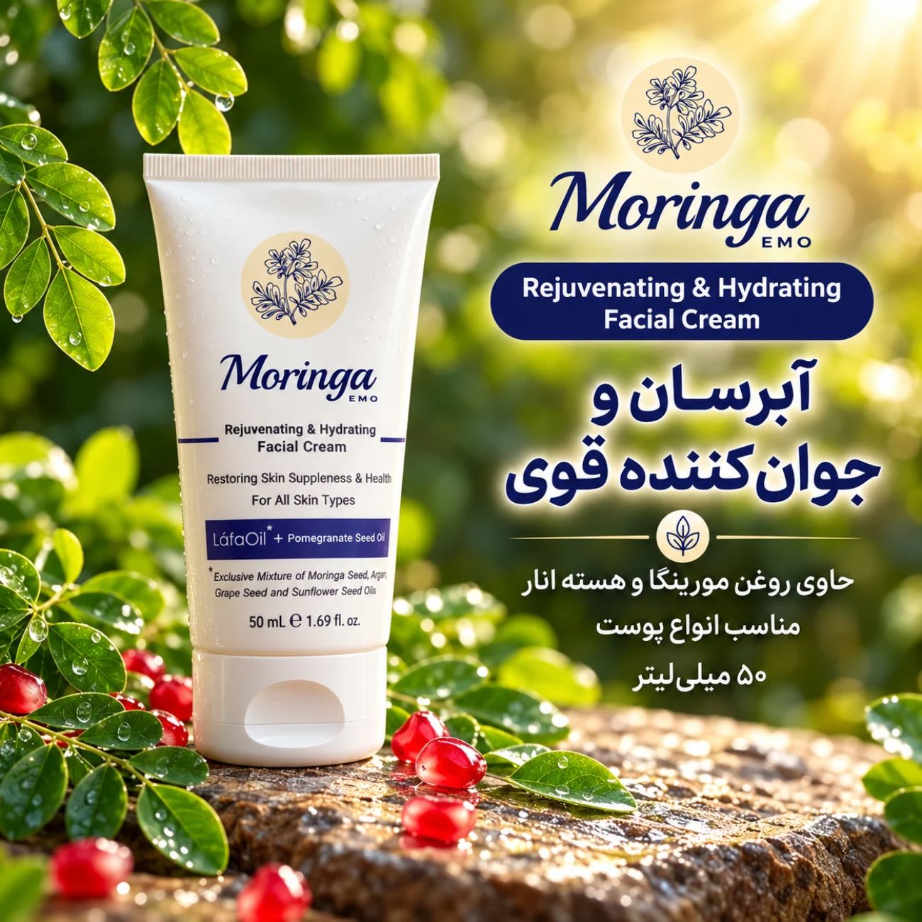 کرم جوان کننده صورت مورینگا امو